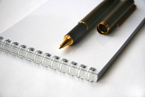 notebook and pen